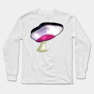 Asexual LGBTQ Pride Flag Mushroom Long Sleeve T-Shirt